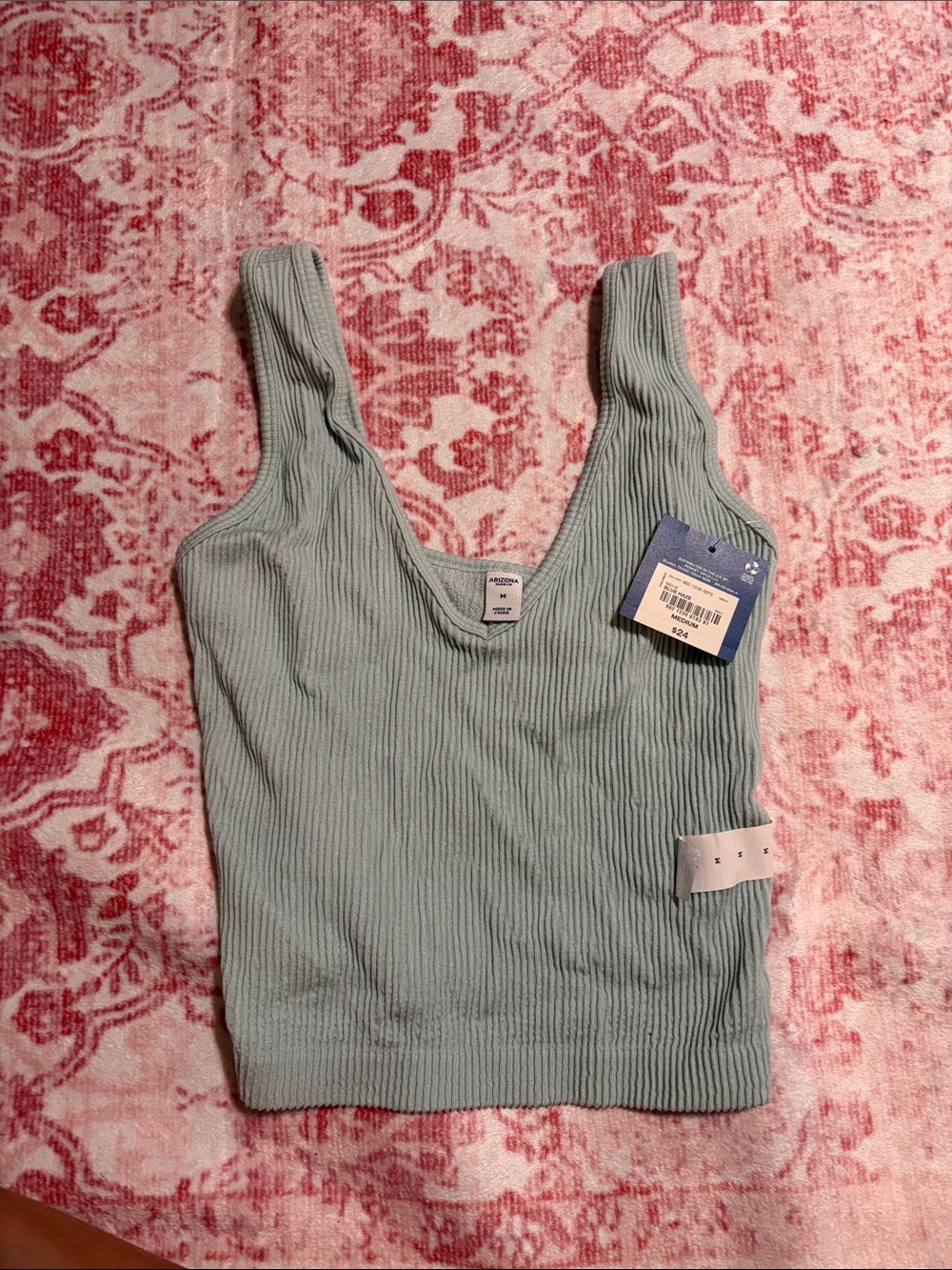 Arizona Jean Company Ribbed Tank Top — Light Teal